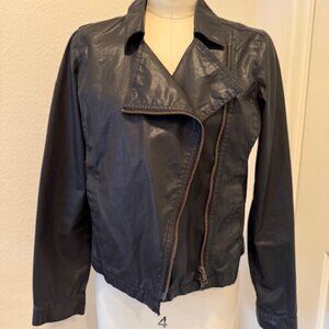 Eileen Fisher Waxed Organic Cotton Moto Jacket XS